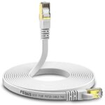 FEDUS Cat7 Ethernet Cable, Pure Copper Flat RJ45 LAN Cable Cable 10 Gigabit 600MHZ Patch Network Cable Internet Cable RJ45 Wire Cord to Computer for Gaming, Modem, Router, LAN ADSL (1-METER.)
