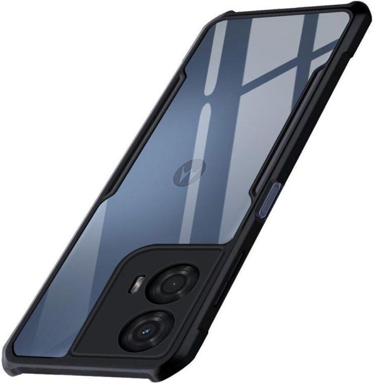 TheGiftKart ShockProof Crystal Clear Back Cover Case for Motorola Moto G24 Power | 360 Degree Protection | Protective Design | Transparent Back Cover Case for Moto G24 Power (PC & TPU, Black Bumper)