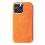 ALMA Alcantara Phone Case for iPhone 15 Series (15 Pro, Orange)