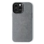 Alma Alcantara Phone Case For Iphone 12 Series (12/12 Pro, Gray) - Synthetic Rubber