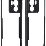 Amazon Basics Clear Case for Motorola Moto Edge 40 5G | Shockproof, 360° Protection | Black Bumper