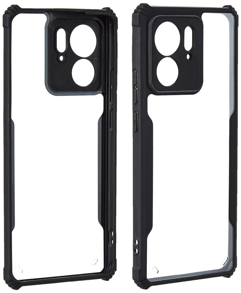 Amazon Basics Clear Case for Motorola Moto Edge 40 5G | Shockproof, 360° Protection | Black Bumper