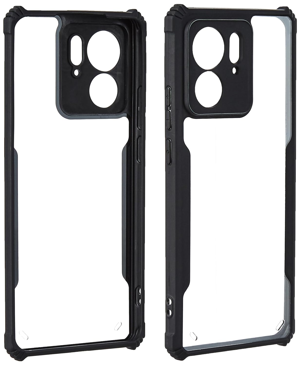 Amazon Basics Clear Case for Motorola Moto Edge 40 5G | Shockproof, 360° Protection | Black Bumper