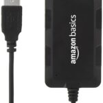 Amazon Basics Hi-Speed 4 Port Ultra Slim USB 2.0 Hub for Laptops and Computers (Black)