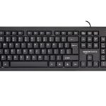 Amazon Basics Wired Multimedia Keyboard with 107 Keys, USB 2.0 Interface, for Gaming Pc, Computer, Laptop, Mac