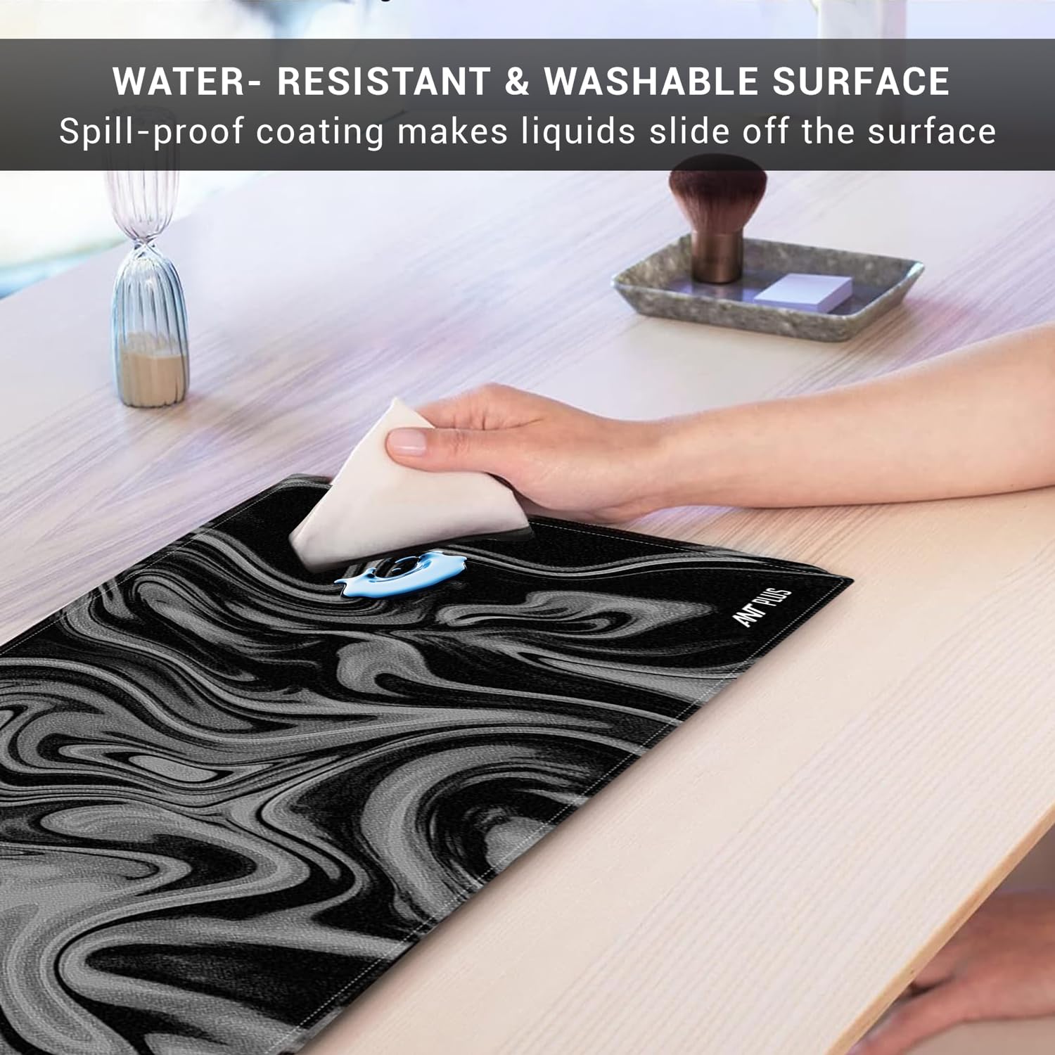 Ant Plus Pharaoh 20 Extended Large Mouse Pad, XXL Gaming Mouse Pad Desk Pad, 800mm x 300mm x 3mm Long Computer Keyboard Mouse Mat with Non-Slip Base and Stitched Edge for Home Office Work_ Grey Black