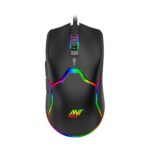 Ant Value GM1001 USB Wired Gaming Mouse,6 Adjustable 12800 DPI Computer Mouse,Optical Sensor 13 RGB Mouse with software and 6 Programmable Buttons,Ergonomic PC Gaming Wired Mouse for Laptop/PC - Black