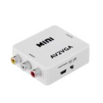 CARE CASE® AV to VGA Adapter 1080P HD Mini VGA Converter, RCA to VGA HD Video Converter with 3.5mm Audio Jack for PC/Laptops/STB/Computer (White)