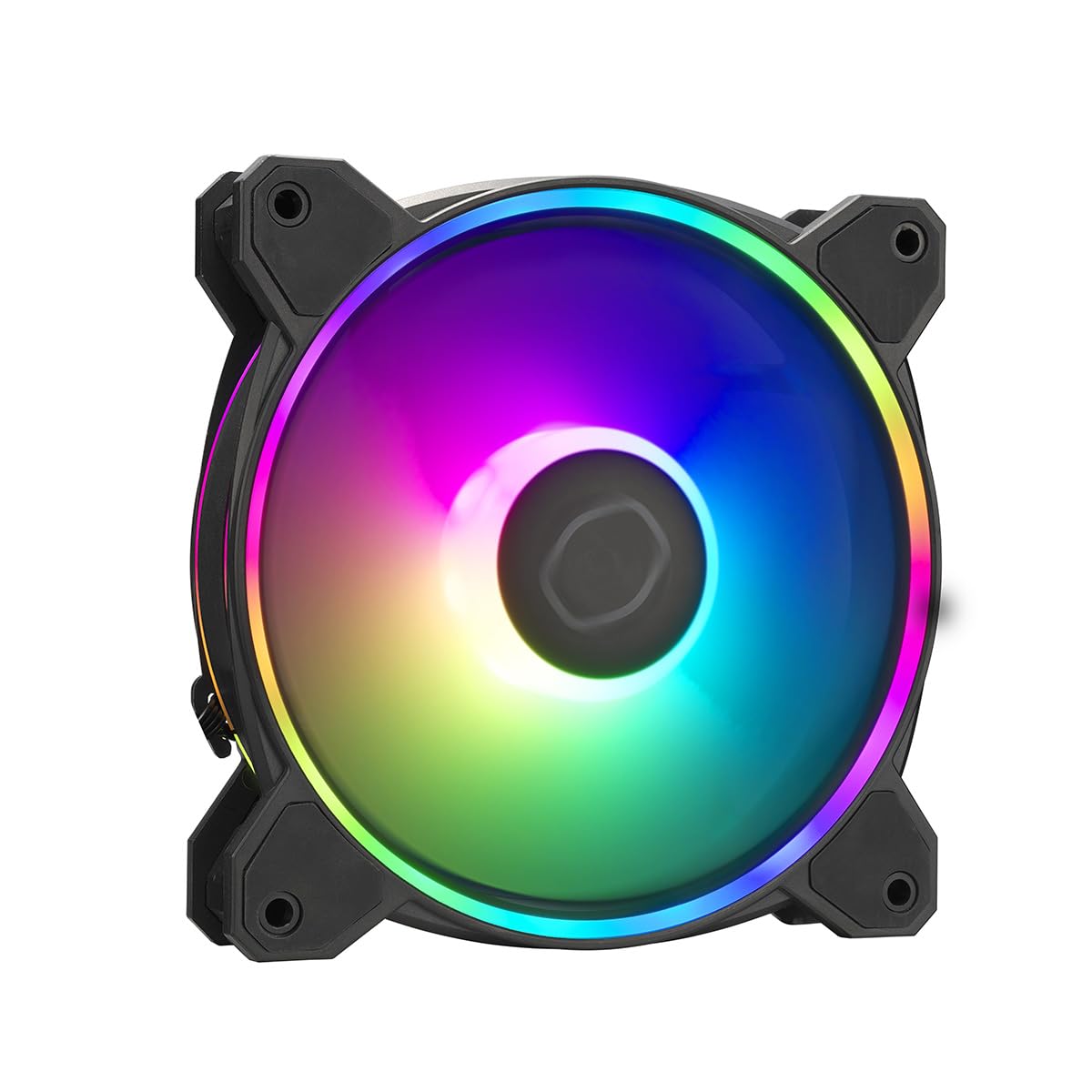Cooler Master MasterFan MF120 Halo 2 Case Fan - 120mm Black Fan | Dual Loop ARGB LED Rings | Rifle Bearing | 2050 RPM | Computer Case Fan | ARGB Lighting Controlled Via Motherboard