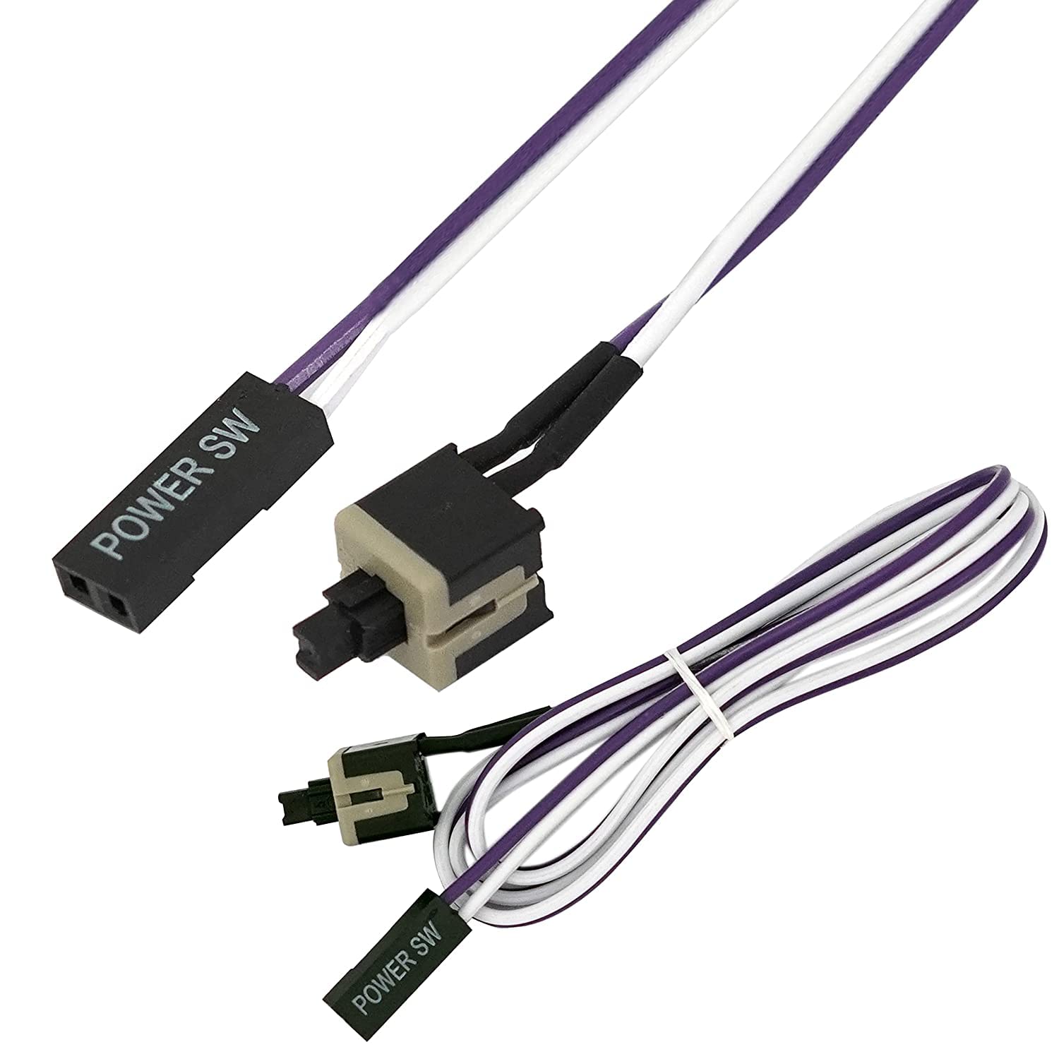 DAHSHA 55CM ATX PC Computer Motherboard Power Cable 1 Switch on/Off/Reset Without LED Light,Green,Red