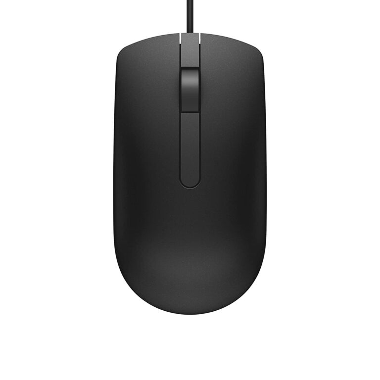 Dell MS116 Wired Optical Mouse, 1000DPI, LED Tracking, Scrolling Wheel, Plug and Play