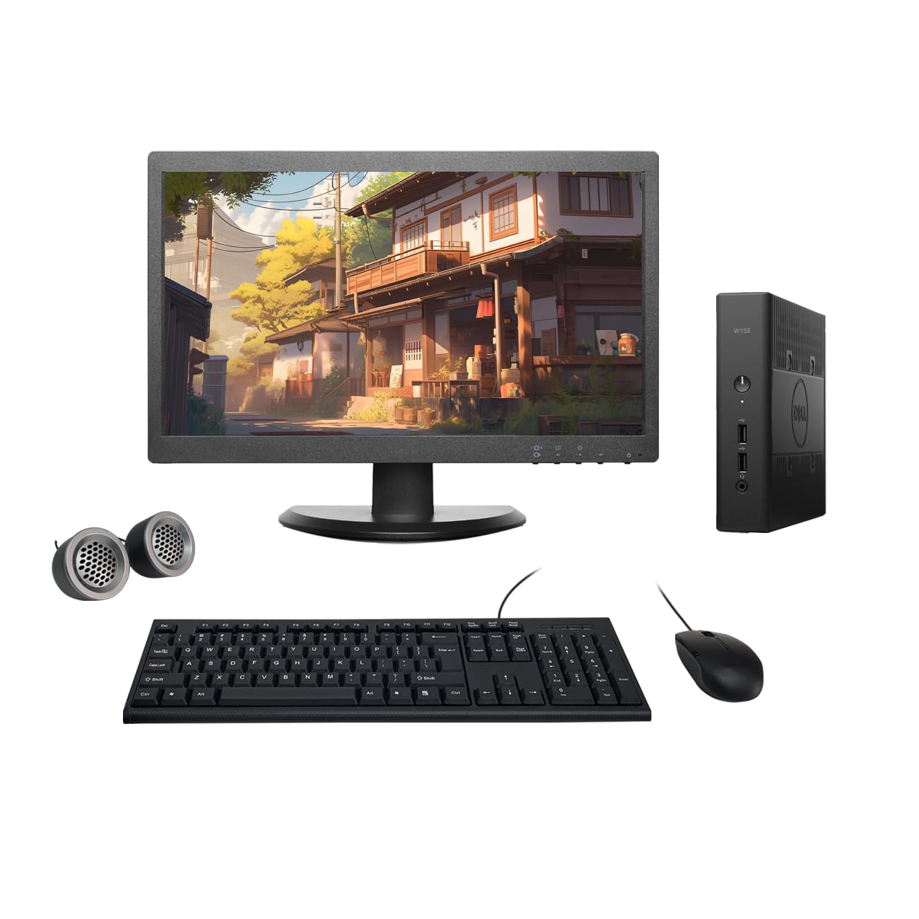 Dell Wyse 19" HD All-in-One Desktop Computer Set (AMD GX 424CC| 8 GB RAM| 256 GB SSD| 19" HD LED Monitor| KB & Mouse| Speakers| WiFi| Windows 10 Pro| MS Office)