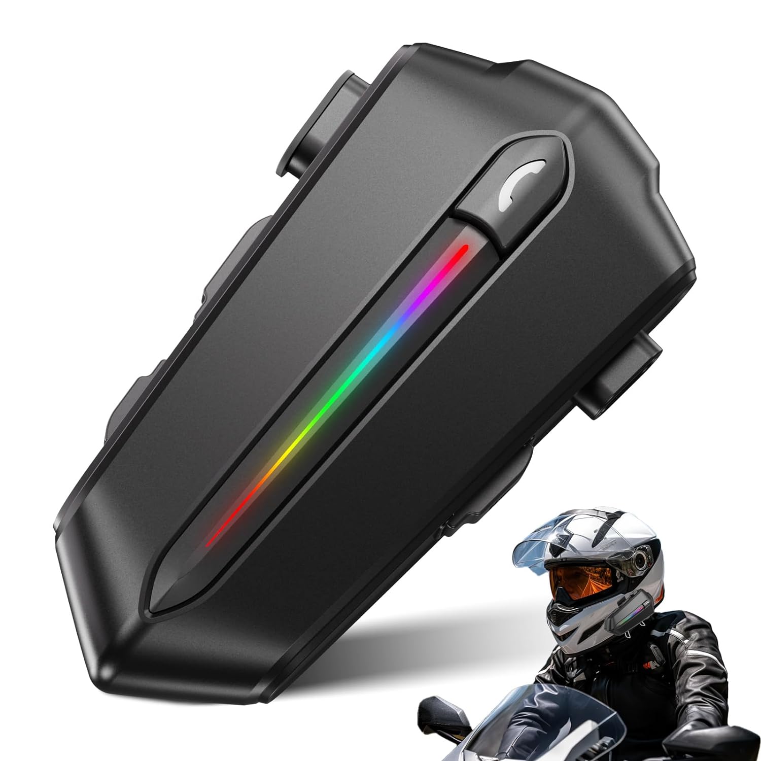 EDYELL C5S Motorcycle Bluetooth Headsets, Wireless Dual Earphone On-Ear Helmet Bluetooth V5.3, HD Calling and HiFi Music, IP67 Waterproof, Compatible with All Helmets