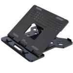 ELV Direct Adjustable Foldable Laptop Stand, Portable Laptop Riser, Laptop Tabletop Stand for Desk Foldable, Ergonomic Computer Notebook Stand Holder for Laptops up to 15.6 Inches