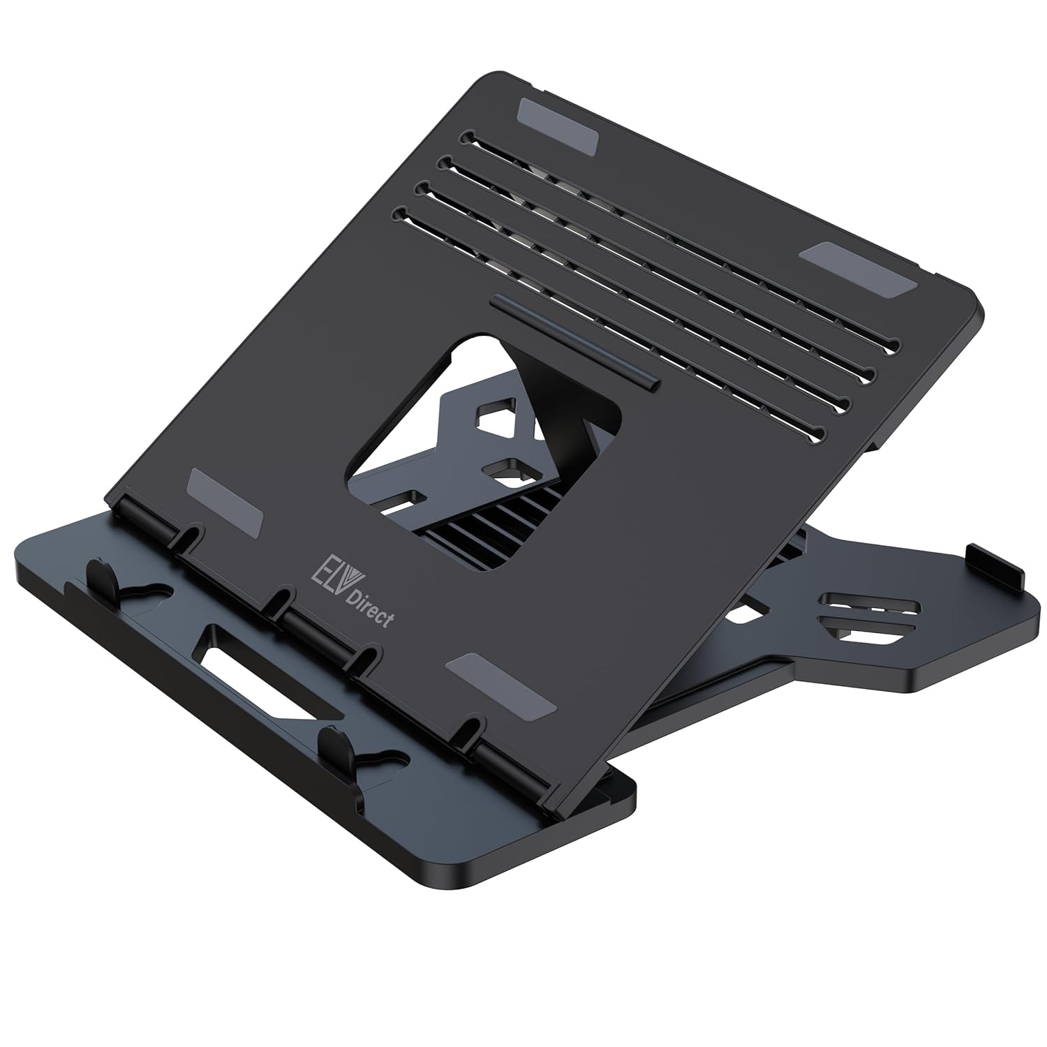 ELV Direct Adjustable Foldable Laptop Stand, Portable Laptop Riser, Laptop Tabletop Stand for Desk Foldable, Ergonomic Computer Notebook Stand Holder for Laptops up to 15.6 Inches