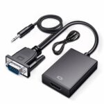 ETZIN VGA to HDMI, 1080P VGA to HDMI Adapter for Computer, Desktop, Laptop, PC, Monitor, Projector, HDTV with Audio Cable and USB Cable