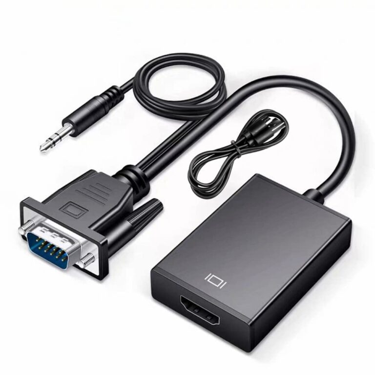 ETZIN VGA to HDMI, 1080P VGA to HDMI Adapter for Computer, Desktop, Laptop, PC, Monitor, Projector, HDTV with Audio Cable and USB Cable