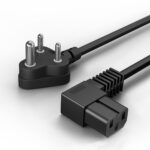 FEDUS 1.8 Meter 90 Degree L Shape 3 Pin Computer Power Cable Cord for Desktops PC and Printers/Monitor SMPS Power Cable IEC Mains Power Cable Black