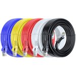 FEDUS 2 Meter 6.5 Feet Cat6 Ethernet Cable, Multicolour Pack 5,High Speed 550MHZ/10 Gigabit Speed UTP LAN Cable, Network Cable Internet Cable RJ45 Cable LAN Wire,Patch Computer Cord Gigabit.