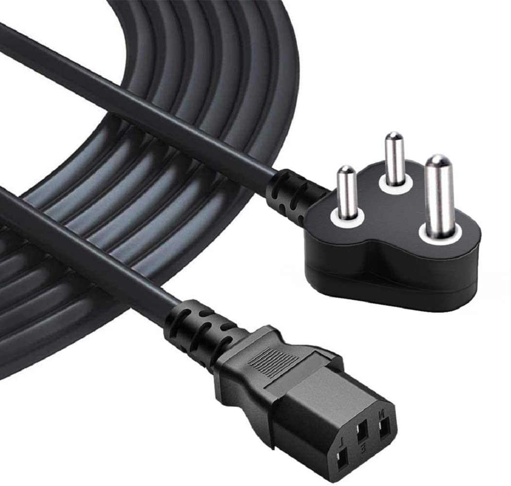 FEDUS Computer Power Cable Cord for Desktops PC and Printers/Monitor SMPS Power Cable IEC Mains Power Cable Black (4 Meter)