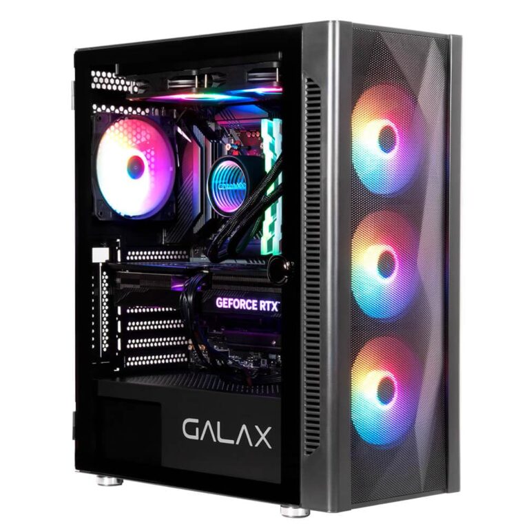 Galax (Rev-06) Revolution 06 Black with 4 RGB Fans Preinstalled, Mid Tower ATX Gaming Cabinet/Computer Case, Tempered Glass Side Panel