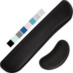 Gorilla Grip Soft Gel Memory Foam Ergonomic Wrist Rest, Slip Resistant, Comfortable Keyboard and Mouse Pad Cushion Set, Typing Pain Relief, Support for Office Computer Desks, Laptops, Gaming, Black