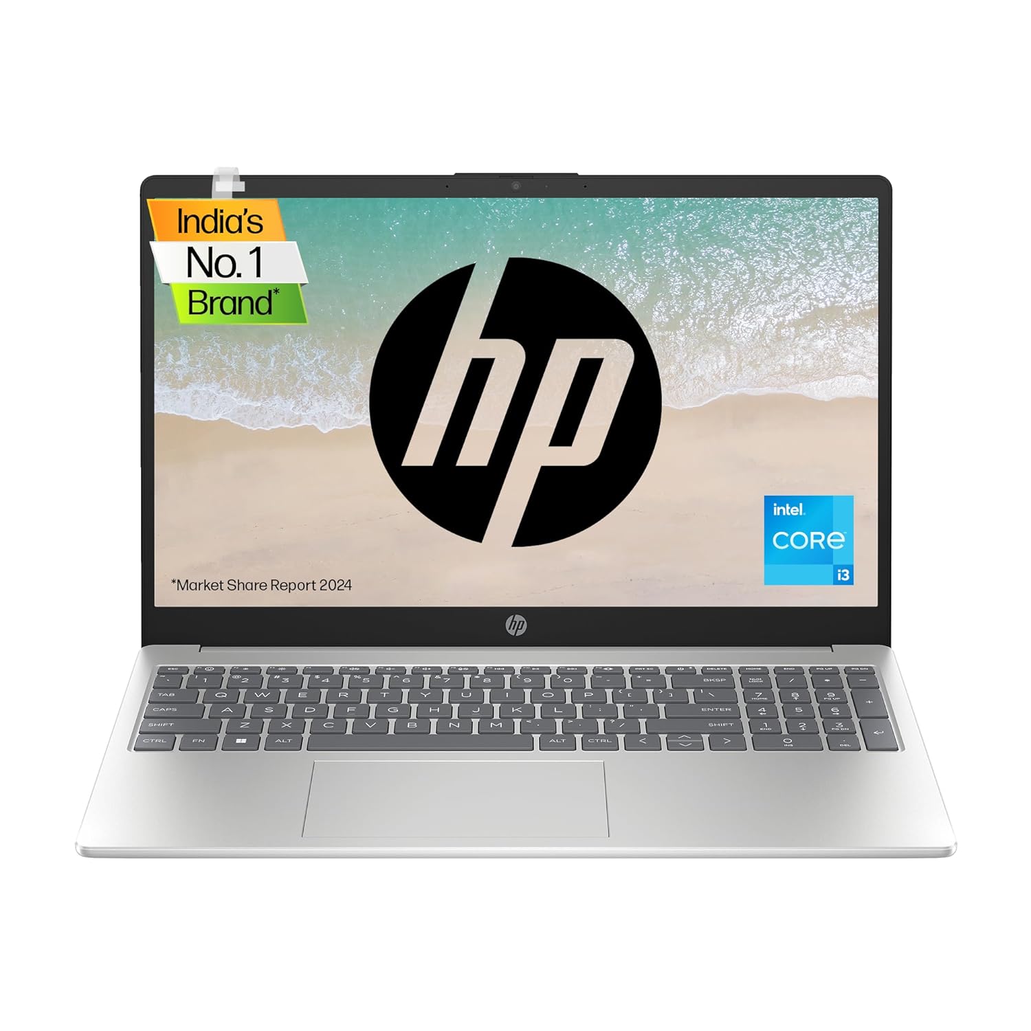 HP Laptop 15, 13th Gen Intel Core i3-1315U, 15.6-inch (39.6 cm), FHD, 8GB DDR4, 512GB SSD, Thin & Light, Intel Iris Xᵉ Graphics, Dual Speakers (Win 11, MSO 2021, Silver, 1.59 kg), fd0006TU