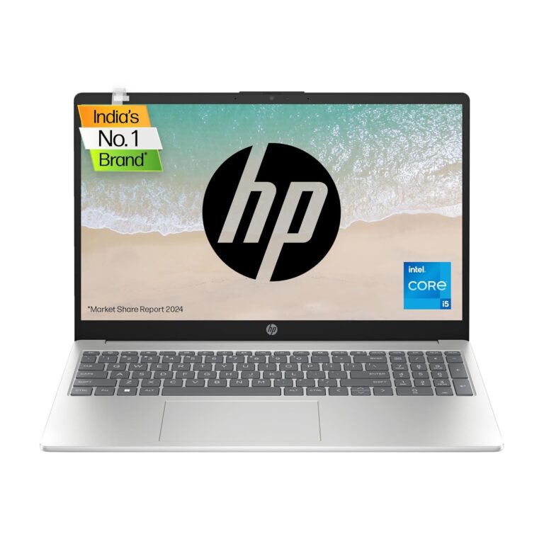 HP Laptop 15, 13th Gen Intel Core i5-1335U, 15.6-inch (39.6 cm), FHD, 8GB DDR4, 512GB SSD, Intel Iris Xe Graphics, FHD Camera w/Privacy Shutter (Win 11, MSO 2021, Silver, 1.59 kg), fd0011TU