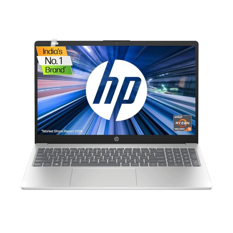 HP Laptop 15, AMD Ryzen 3 7320U, 15.6-inch (39.6 cm), FHD, 8GB LPDDR5, 512GB SSD, AMD Radeon Graphics, FHD Camera w/Privacy Shutter, Backlit KB (Win 11, MSO 2021, Silver, 1.59 kg), fc0026AU