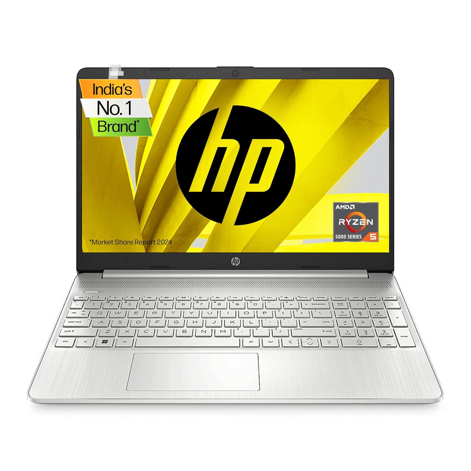 HP Laptop 15s, AMD Ryzen 5 5500U, 15.6-inch (39.6 cm), FHD, 8GB DDR4, 512GB SSD, AMD Radeon Graphics, Thin & Light, Dual Speakers (Win 11, MSO 2019, Silver, 1.69 kg), eq2144AU