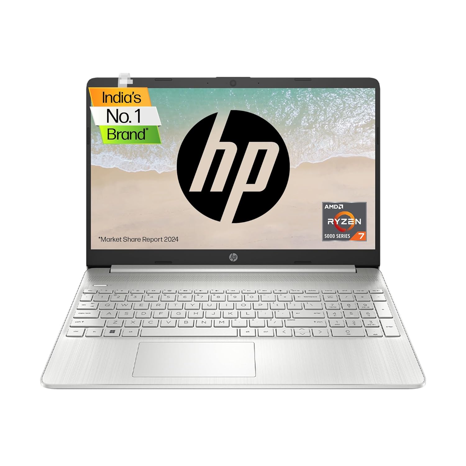 HP Laptop 15s, AMD Ryzen 7 5700U, 15.6-inch (39.6 cm), FHD, 16GB DDR4, 512GB SSD, AMD Radeon Graphics, Backlit KB, Thin & Light, Dual Speakers (Win 11, MSO 2021, Silver, 1.69 kg), ey2001AU