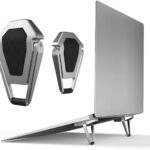 HUMBLE Mini Portable Laptop Stand,Invisible Computer Stand |Ergonomic Foldable Aluminum Anti-Slip Portable Tabletop Laptop/Keyboard Riser Holder Compatible with All Laptop/Keyboard (2Pcs)-Random Color