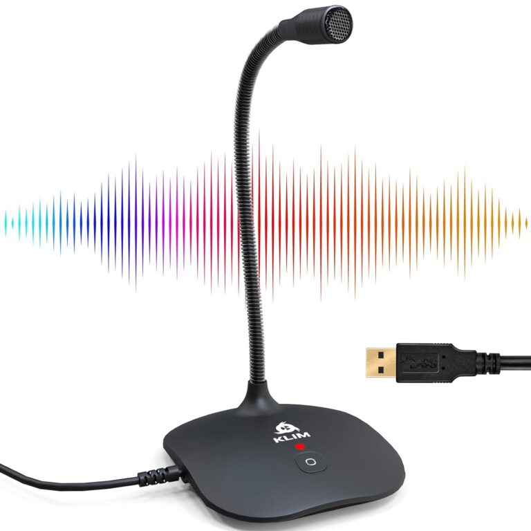 KLIM Talk - USB Desk Microphone for Computer - Compatible with Any PC, Laptop, Mac, PS4 - Professional Desktop Mic with Stand - Recording, Gaming, Streaming, YouTube, Podcast Mics, Studio Microfono