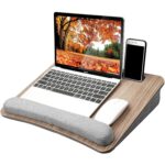 Kemendra Portable Lap Laptop Desk with Pillow Cushion, Fits up to 15.6 inch Laptop, with Anti-Slip Strip & Storage Function for Home Office Students Use as Computer Laptop Stand, Book Tablet