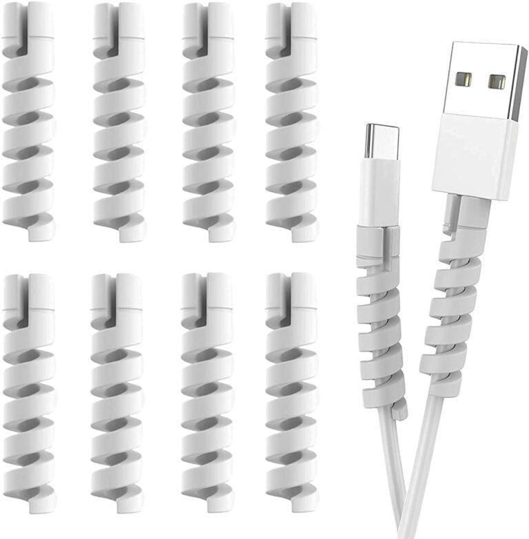 LS LAPSTER Quality Assured 12Pcs Spiral Cable Protectors for Data Charger, Wires Computers, Cell Phones Etc.(Grey)