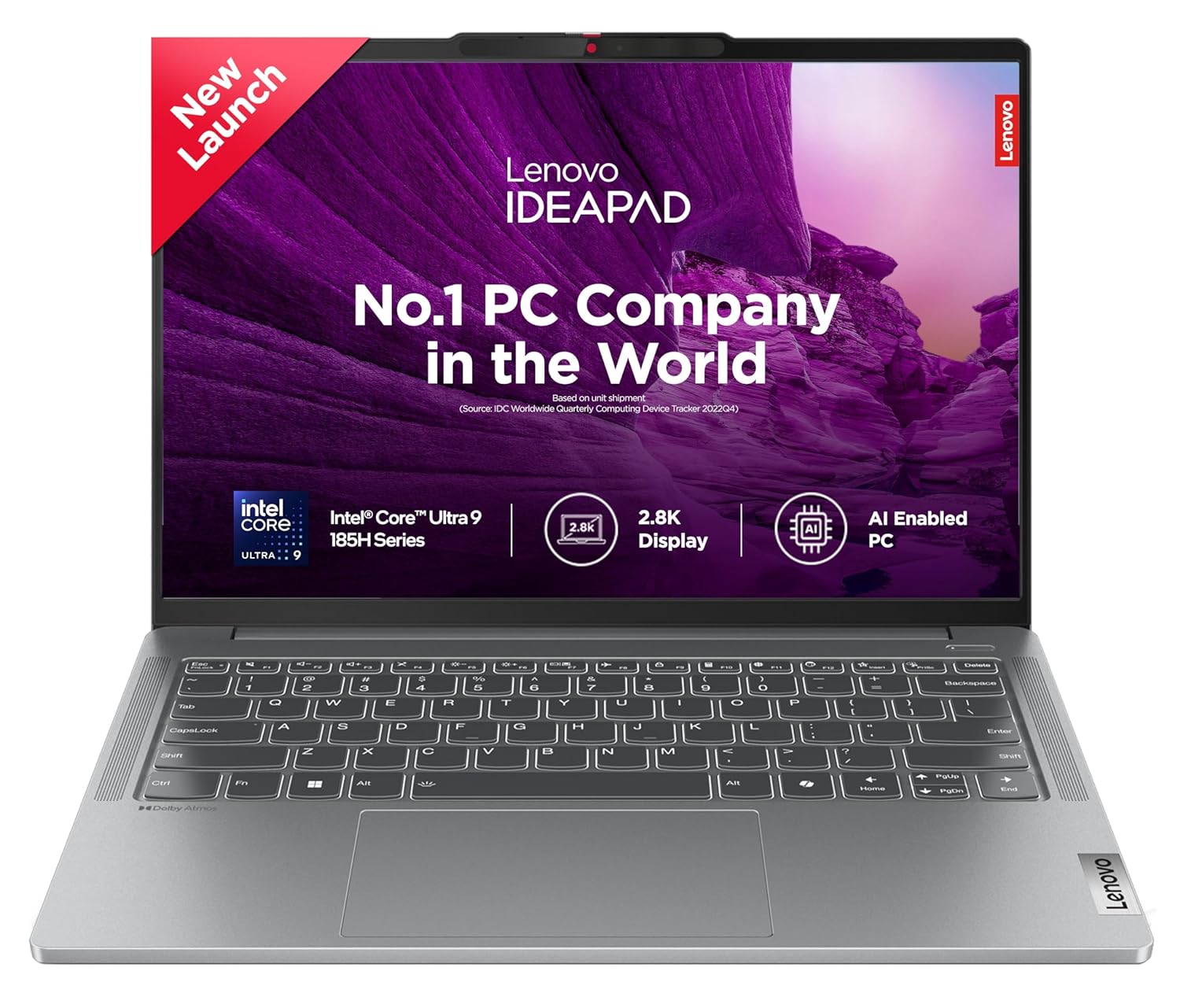 Lenovo IdeaPad Pro 5 Intel Evo Core Ultra 9 185H Built-in AI 14" (35.56cm) 2.8K-OLED 400Nits 120Hz Laptop (32GB/1TB SSD/Win11/Office 21/FHD+IR Camera/Alexa/3 Mon Game Pass/Grey/1.4Kg), 83D2001GIN