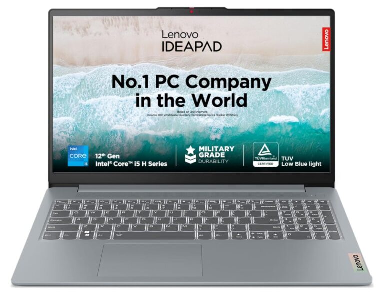 Lenovo IdeaPad Slim 3 12th Gen Intel Core i5-12450H 15.6" (39.6cm) FHD Thin & Light Laptop (16GB/512GB SSD/Win 11/Office 21/Alexa/Backlit KB/1 Yr Warranty + ADP/3 Mon Game Pass/Grey/1.6Kg), 83ER008DIN
