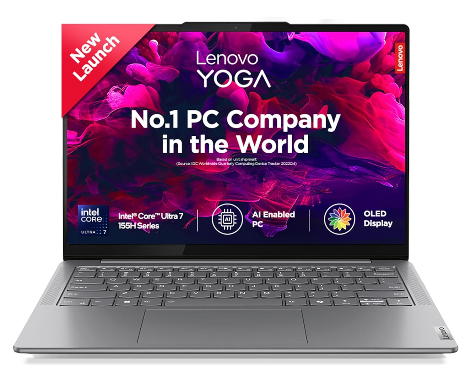 Lenovo Yoga Slim 7 Intel Core Ultra 7 155H Built-in AI 14"(35.5cm) WUXGA-OLED 400Nits Laptop (32GB/1TB SSD/100% DCI-P3/FHD+IR Camera/Win11/Office 21/Alexa/3 Month Game Pass/Grey/1.39Kg), 83CV002DIN