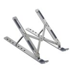 Mcare 6 Angles Adjustable, Foldable, Portable Aluminium Laptop Stand for Desk, Ergonomic Computer Stand Laptop Riser Compatible Upto 15.6 Inch Laptop (Silver)