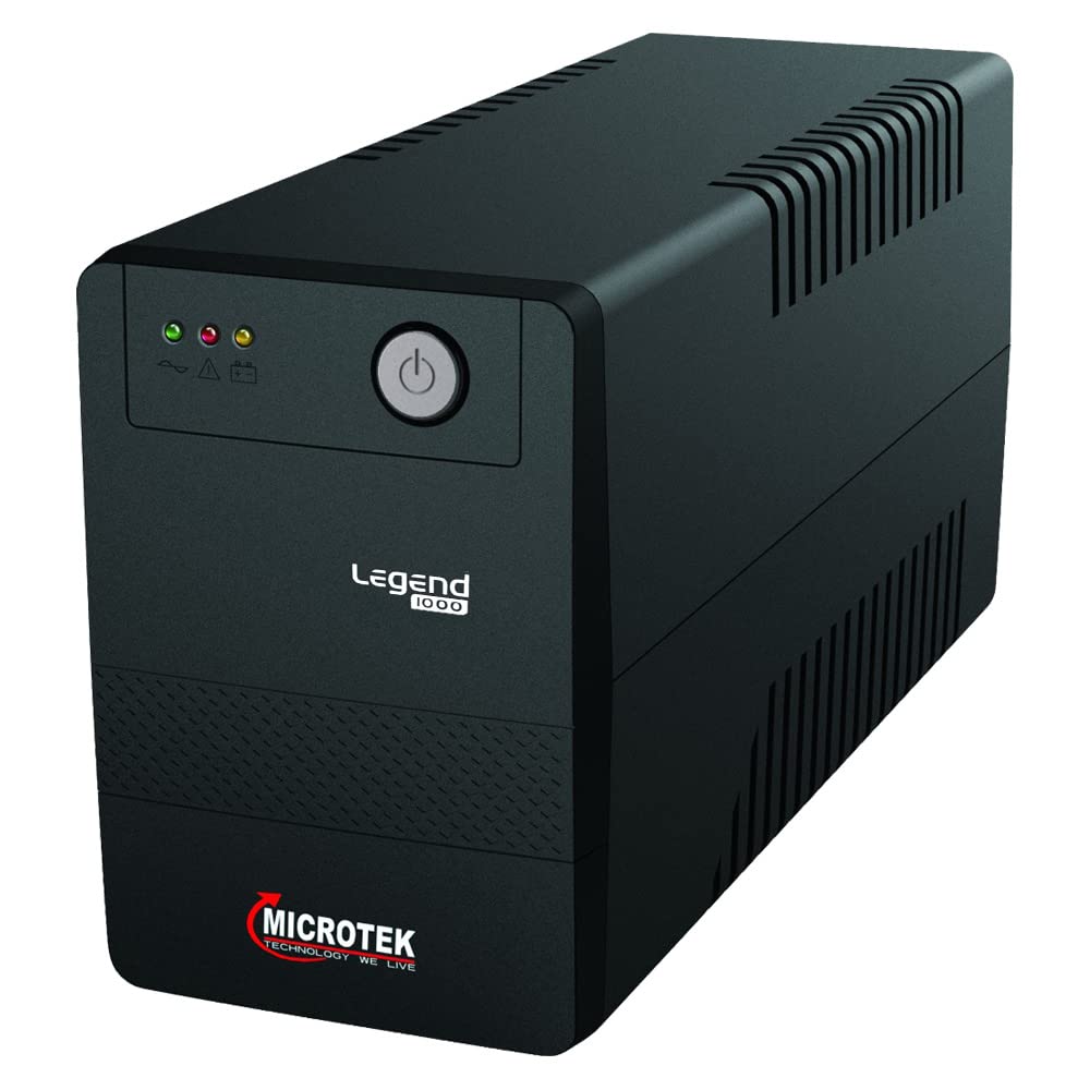 Microtek Computer Power Backup UPS Legend 1000VA, Black, for Home, Office and Shops