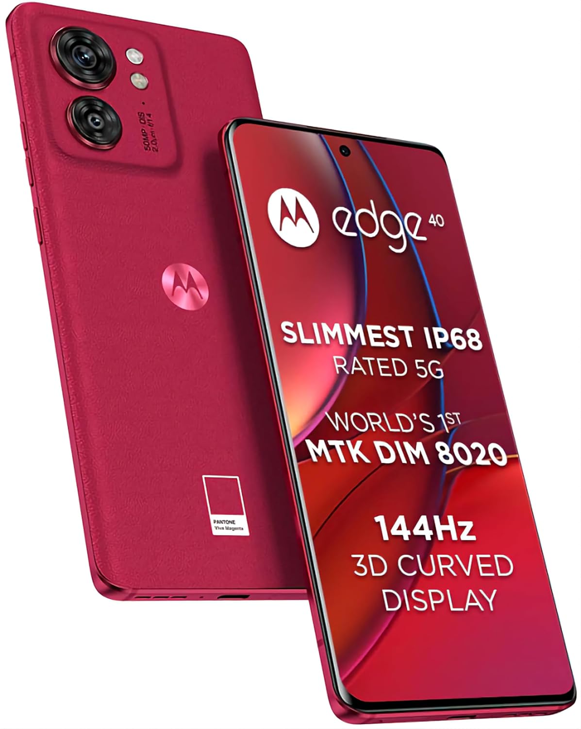 Motorola Edge 40 5G (Viva Magenta, 8GB RAM, 256GB Storage)