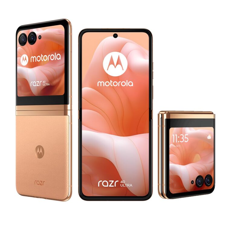 Motorola razr 40 ultra (Peach Fuzz, 8GB RAM, 256GB Storage) | 3.6" external AMOLED display | 6.9" AMOLED 165Hz display | 32MP selfie camera |30W TurboPower charging | Android 13