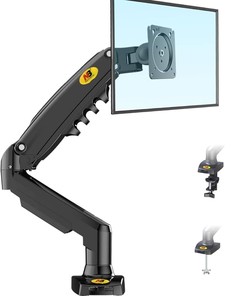 NB North Bayou Monitor Desk Mount Stand Full Motion Swivel Monitor Arm with Gas Spring for 17-30''Computer Monitors(Within 4.4lbs to 19.8lbs) F80