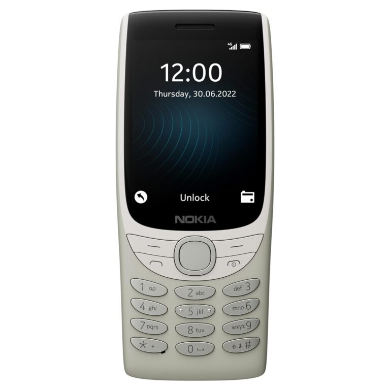 Nokia 8210 4G VoLTE keypad phone with dual SIM, big display, inbuilt MP3 player & wireless FM radio | Sand