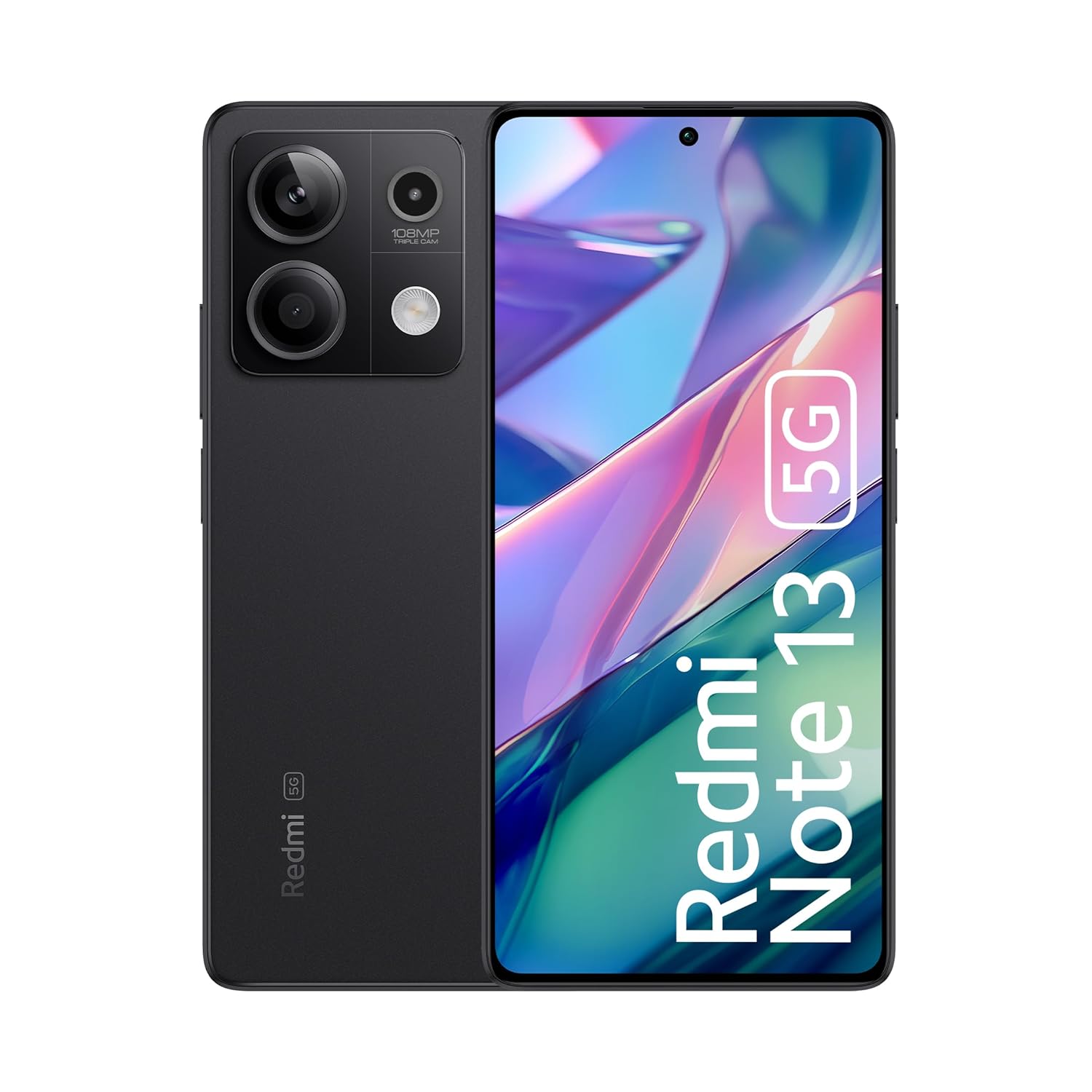 Redmi Note 13 5G (Stealth Black, 8GB RAM, 256GB Storage) | 5G Ready | 120Hz Bezel-less AMOLED | 7.mm Slimmest Note Ever | 108MP Pro-grade Camera