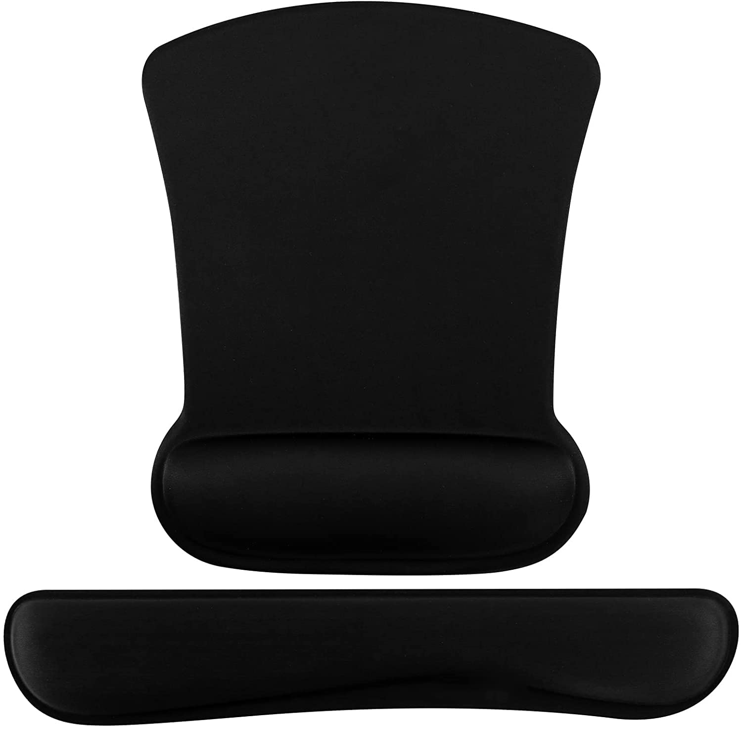 RiaTech 2in1 Mouse Pad with Wrist Support and Keyboard Wrist Rest Support with Non Slip Rubber Base Set for Computer Laptop Mac, Easy Typing & Pain Relief (Black)