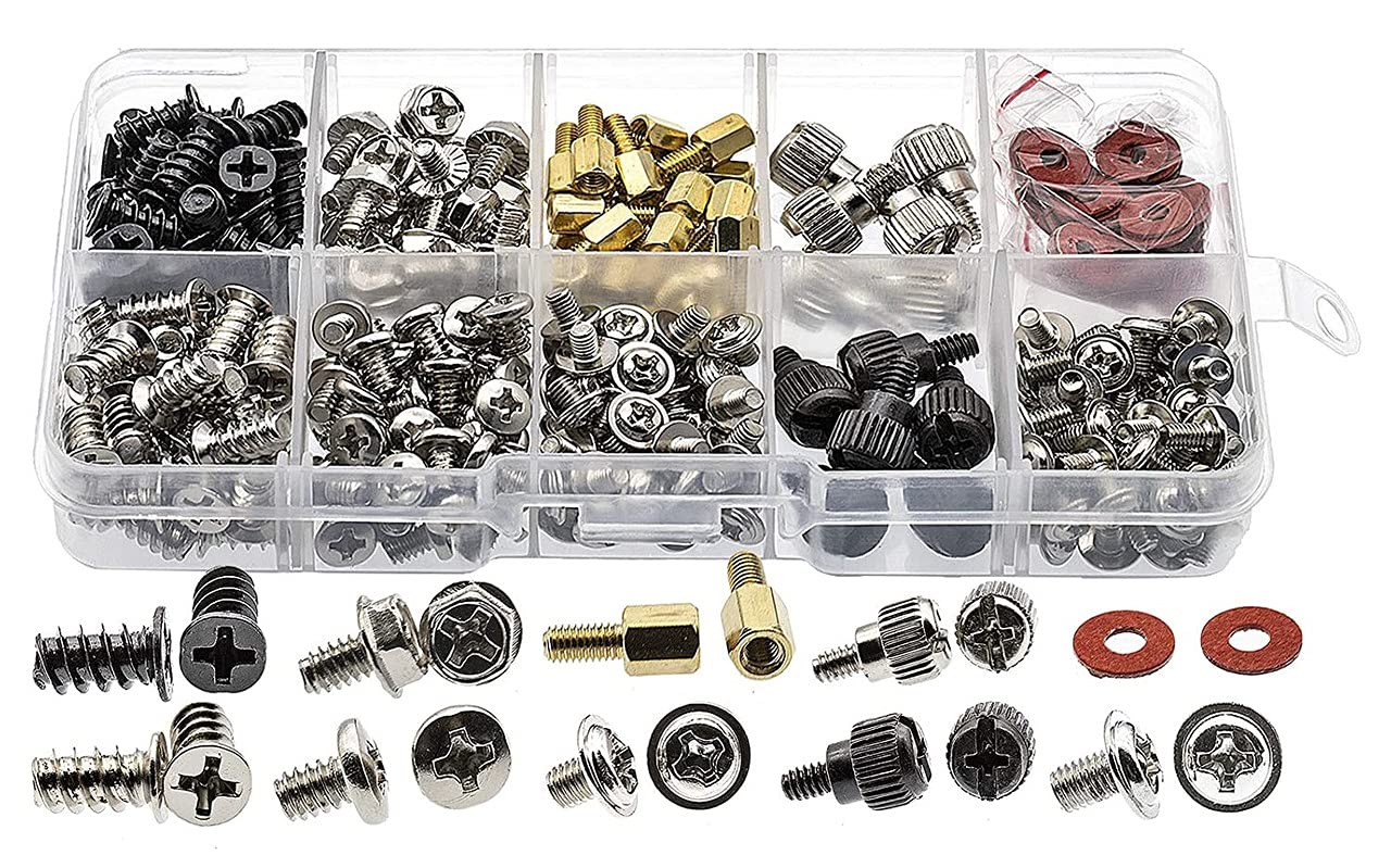 Rpi shop - 320 pcs Assorted Screw Kit For PC Computer Screw, Standoffs, Screws for Hard Drive, Computer Case, Motherboard, Fan Power Graphics
