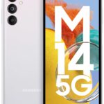 Samsung Galaxy M14 5G (Icy Silver,4GB,128GB)|50MP Triple Cam|Segment's Only 6000 mAh 5G SP|5nm Processor|2 Gen. OS Upgrade & 4 Year Security Update|8GB RAM with RAM Plus|Android 13|without Charger