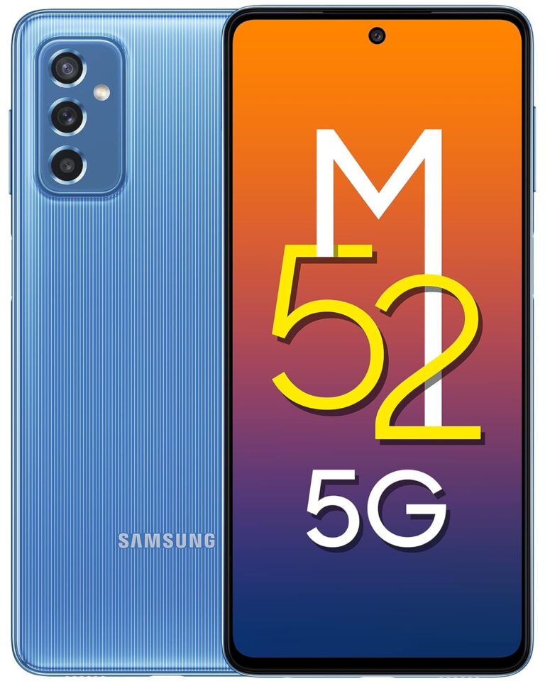 Samsung Galaxy M52 5G (Icy Blue, 8GB RAM, 128GB Storage) Latest Snapdragon 778G 5G | sAMOLED 120Hz Display