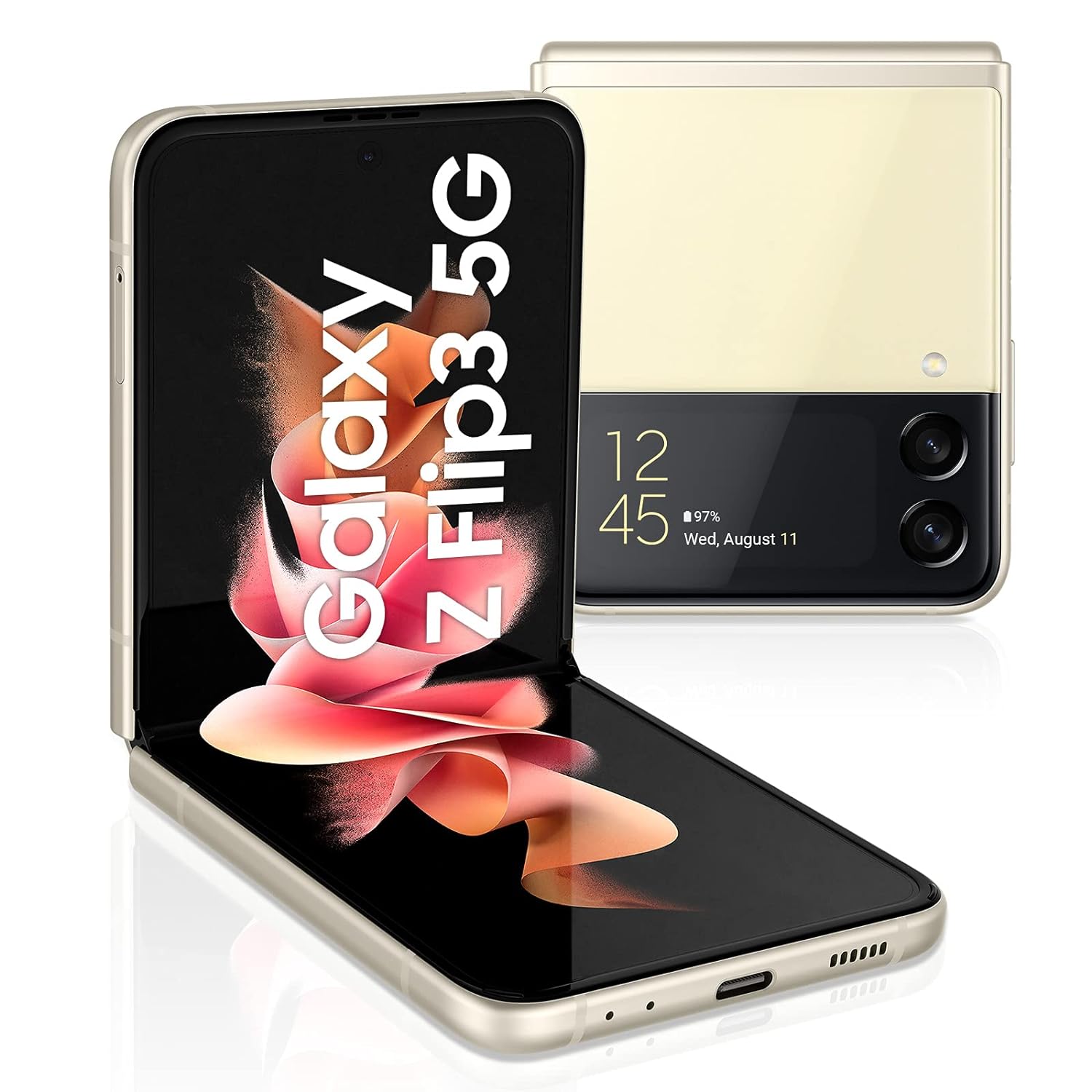 Samsung Galaxy Z Flip3 5G (Cream, 8GB RAM, 128GB Storage) with No Cost EMI